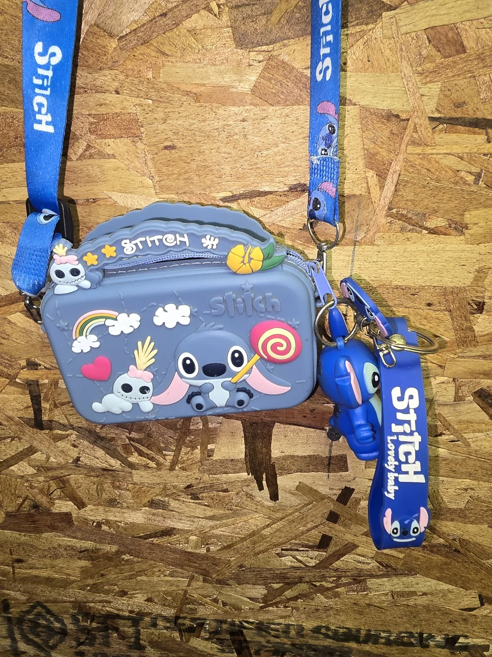 Kids Crossbody Bag – Cute Stitch Character Design. Bag And Keychain